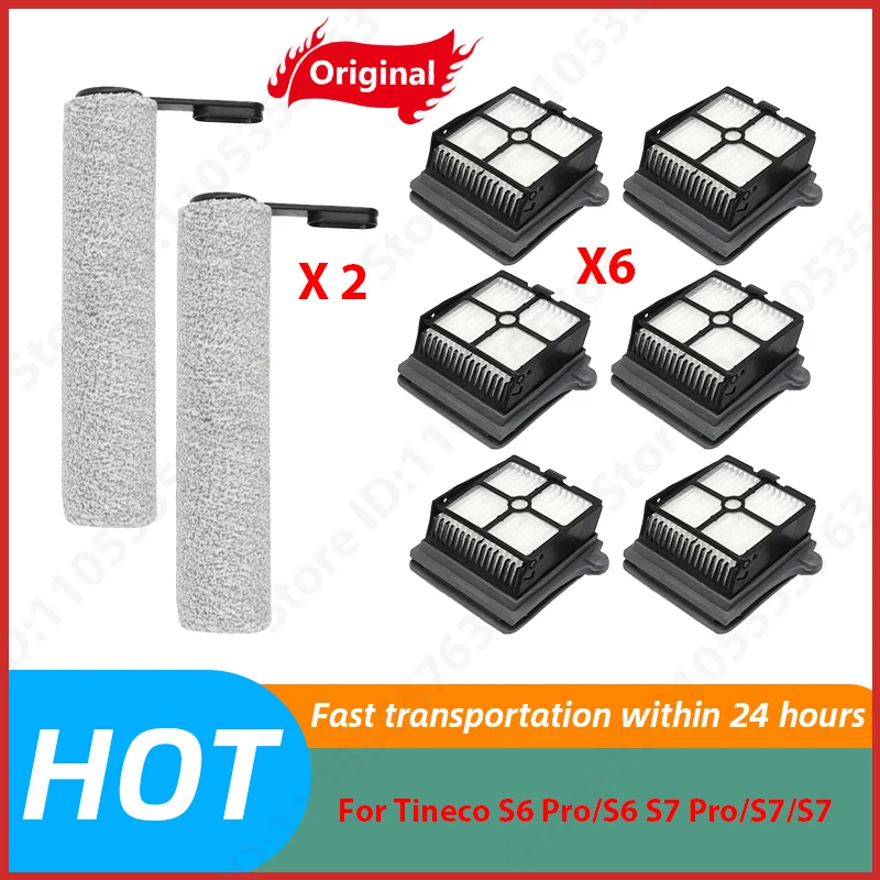 

For Tineco S6 Pro/S6 S7 Pro/S7/S7 Flashdry Wet Dry Vacuum Cleaner Consumable Roller Brush HEPA Filter Accessorie Parts
