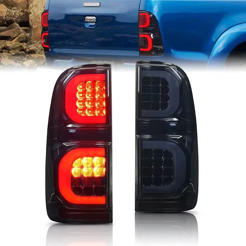 

2PCS Rear Running Light+Brake+Reverse Lamp+Turn Signal LED Taillight LED Tail Light Assembly For Toyota Hilux Vigo 2005-2015