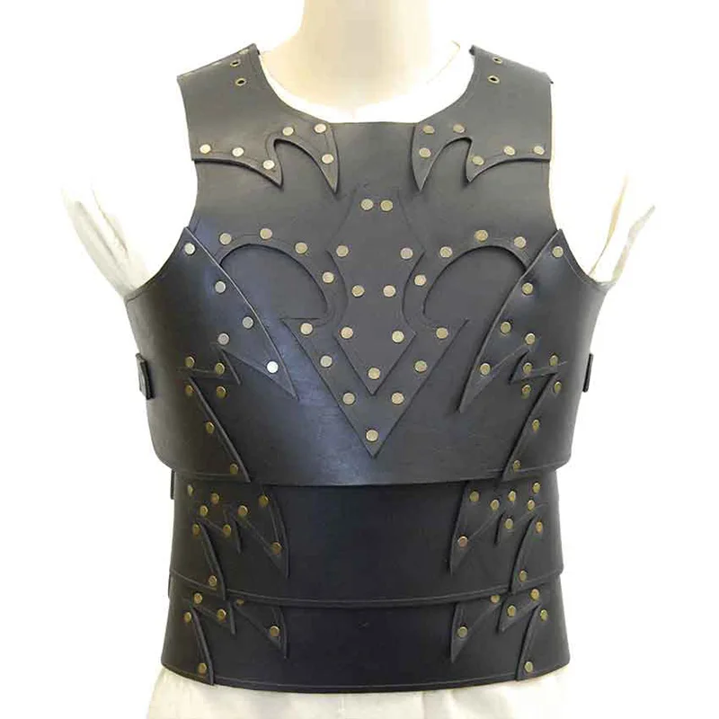 

Medieval Renaissance Pu Leather Bodyguard Breastplate Viking Knight Warrior Halloween Role Playing Breastplate Costume Props