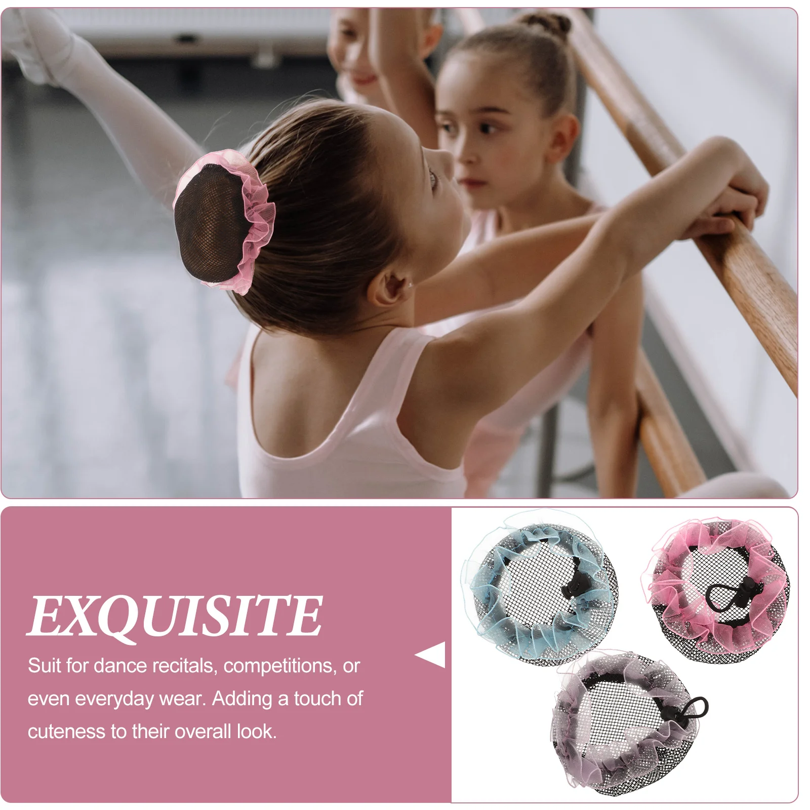 1Set Ballet Haaraccessoires Ballet Haarnet Broodje Netten voor Meisjes Comfortabel Lichtgewicht Veilig voor Dansvoorstellingen