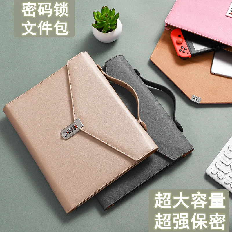 

Password File Bag Large Capacity with Lock File Information Bag Confidential Paper Storage Bag Password Lock Briefcase Whol