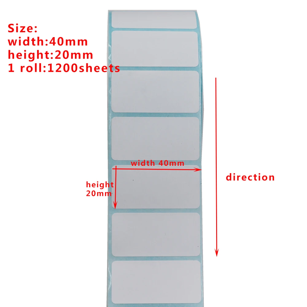 Waterproof 20-30-40-50-60-70MM Wide Blank Direct Print Thermal Paper Adhesive Labels Barcode Label Price Tag Roll Oil Proof