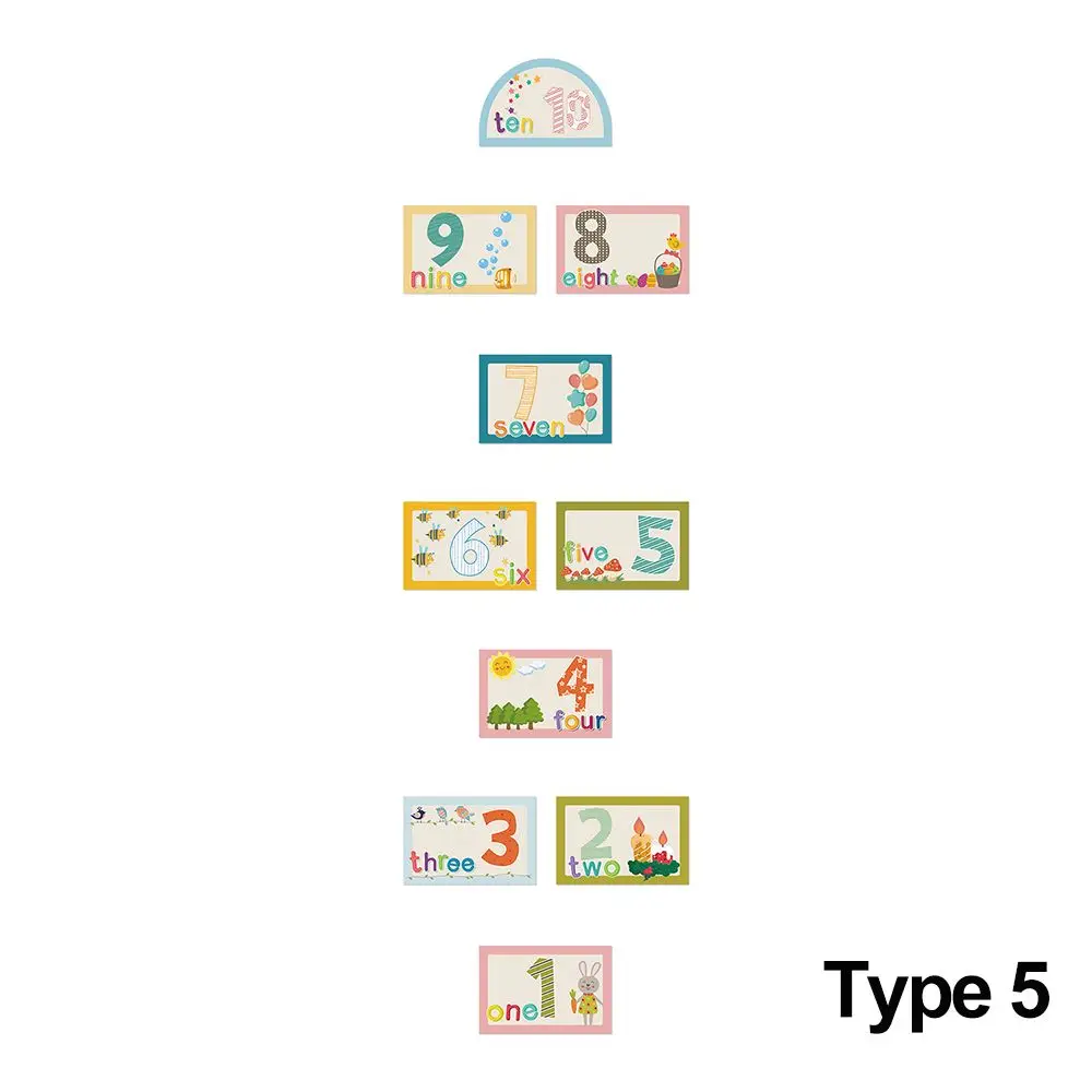 Self-adhesive Kindergarten Ornament Home Decoration Hopscotch Game Parent-child Gift Cartoon Number Grids Floor Stickers
