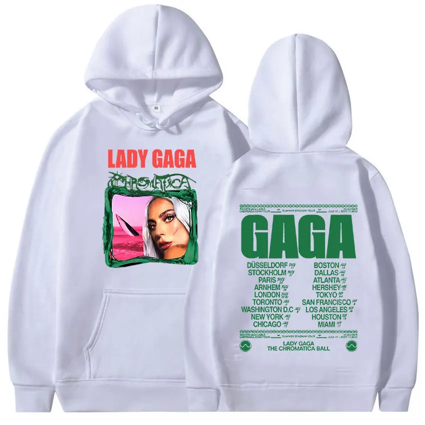 Singer Lady Gaga The Chromatica Ball Tour 2024 Album Hoodie Men Women Retro Fashion Pullover Sweatshirt Hip Hop Loose Streetwear