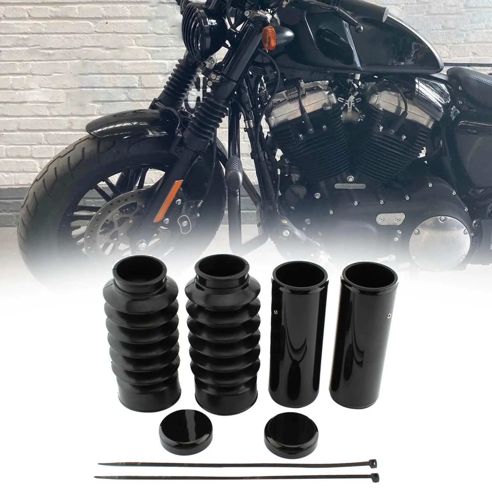 Motorcycle Front Fork Absorber Kit Aluminum Alloy Shock Absorption Covers Fork Gaiters Boots Covers for Harley x48 2016-22