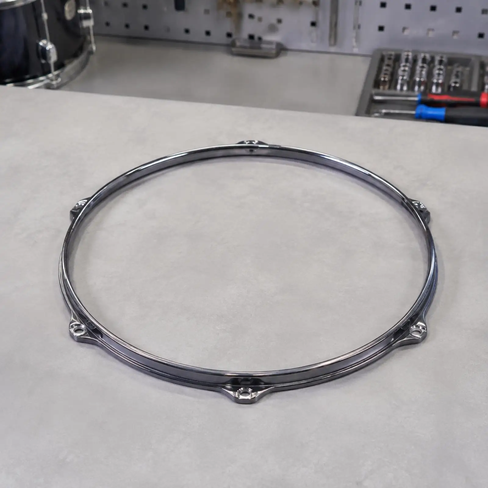 Electroplated Metal Drum Rim Ring with 5 Hole Mounting for Percussion Instrument Repair