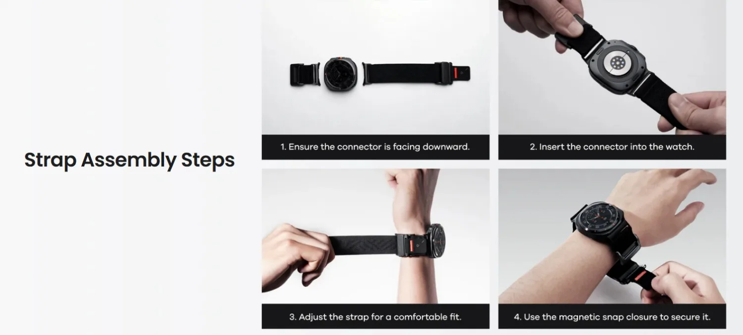 Pulseira de Relógio AULUMU CS03 em Liga de Titânio com Fecho Magnético e Liberação Rápida em Nylon para Samsung Galaxy Watch Ultra1/2
