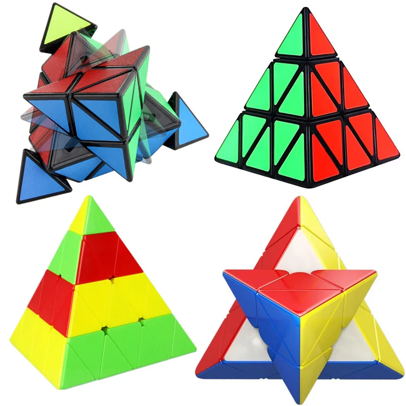 Variety Pyramid Speed Cube 3x3 4x4 Triangle Octahedron Problem Solving Brain Teaser Puzzle Educational Toys For Kids Adults