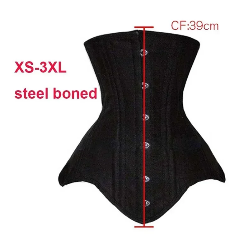 Women Underbust Corset Top Steel Bones Slimming Gothic Bustier Tops Waist Trainer Cincher Belts Black Outfits Steampunk Corset