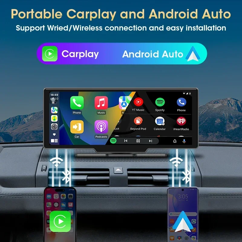Develuck 10.26 "شاشة Carplay راديو السيارة الوسائط المتعددة فيديو أندرويد السيارات نظام تحديد المواقع والملاحة شاشة سبليت ليوتيوب Netflix Tiktok