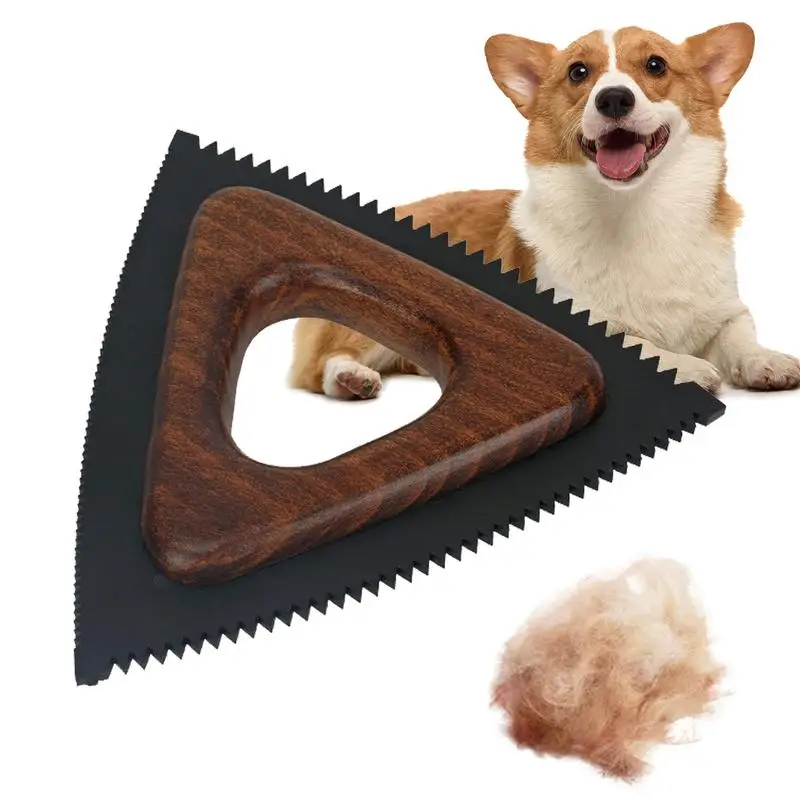 

Pet Hair Scraper For Furniture Solid Wood Pet Hair Carpet Rake Dog And Cat Hair Lint Remover Triangle Shape Carpet Sofa Rake