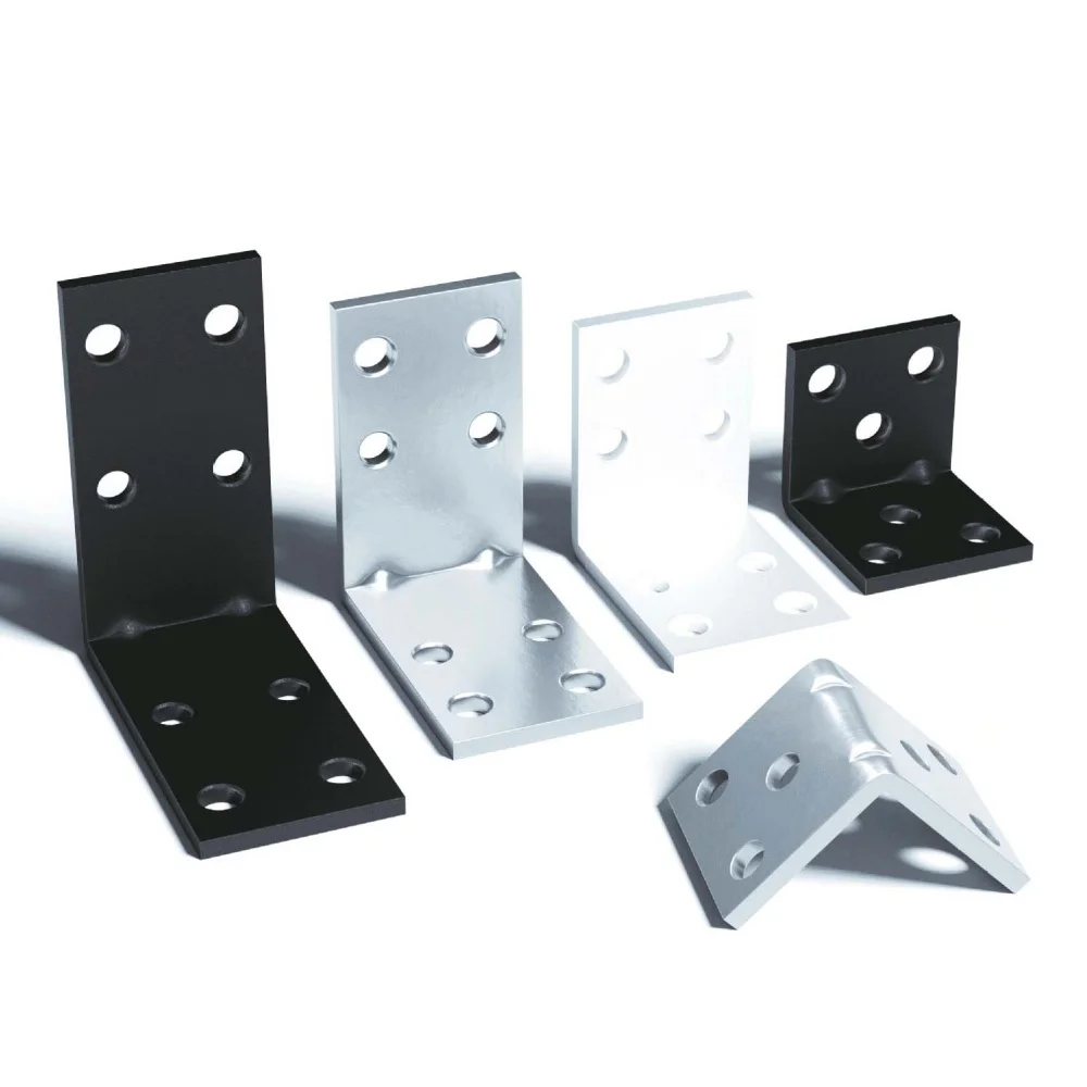 2Pcs 90 Degree L Shaped Corner Code Laminated Furniture Plate Hardware Right Angle Bracket Cabinets Connectors Bracket Tools