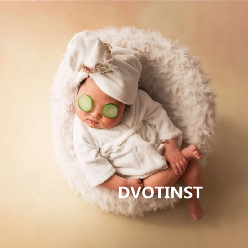Newborn Baby Photography Props Scarf Bathrobes 2pcs Set Leopard Costume Shooting Photo Prop Shower Gift Accessories