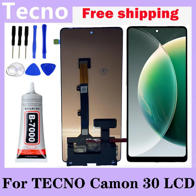 

6,78-дюймовый ЖК-дисплей для Tecno Camon 30 5G CL7 Pova 6 pro, сенсорный экран, дигитайзер в сборе, детали дисплея, note 40, 5g X6852, ЖК-дисплей