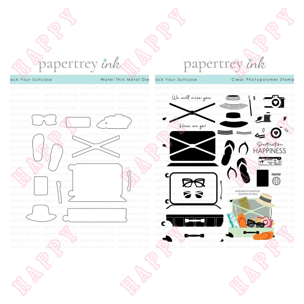 

Metal Cut Dies And Stamps Pack Your Suitcase Template DIY Scrapbook Diary Album Paper Card Decoration Embossing Craft Handmade