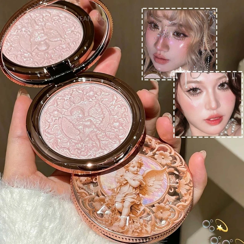 Diamant-High-Gloss-Highlighter-Palette, Puder, natürlich, langanhaltend, aufhellend, konturierend, strahlende Haut, vielseitig einsetzbar für Gesicht, Augen und Wangen