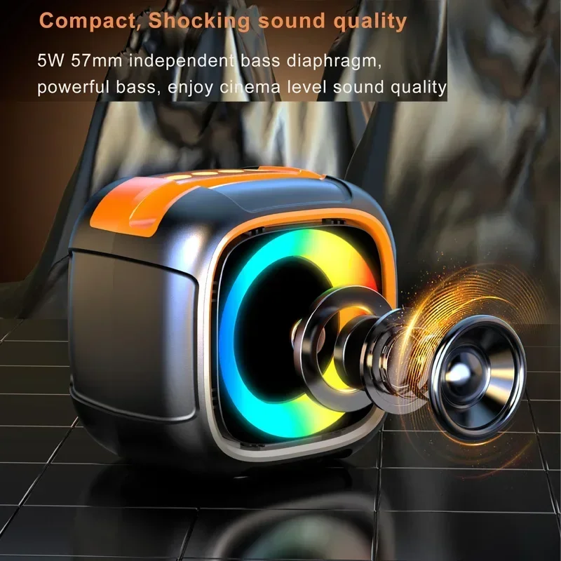 SY307 Mini Compact Speaker Wireless Bluetooth Audio with RGB Lights Family Music Center FM TF USB Playback Portable Subwoofer