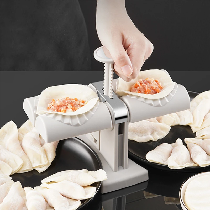 Dumplings Mold Double Head Press Fully Automatic Dumpling Machine DIY Empanadas Ravioli Mould Baking Accessories Kitchen Gadget