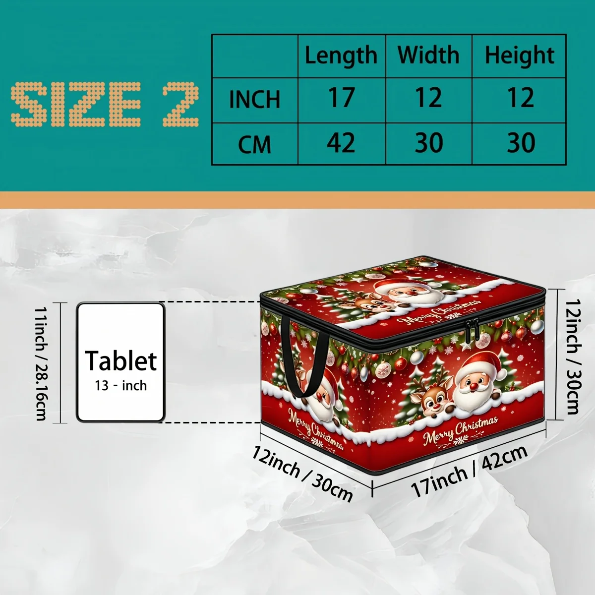 Christmas Decor Storage Box, Foldable Fabric Box