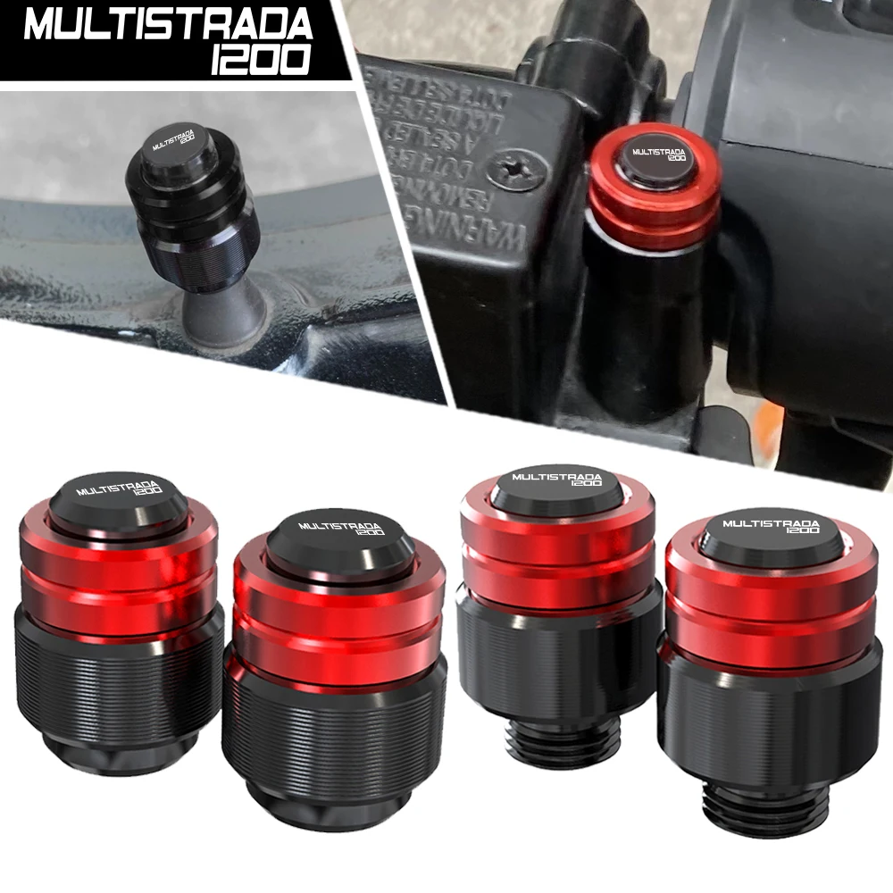 

Motorcycle Rearview Mirror Plug Hole Screw Cap & Tire Valve Stem Caps Cover For Ducati Multistrada 1200 / S / ABS 2010-2018 2017