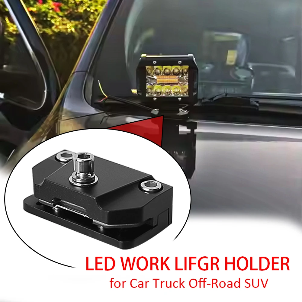 No Drilling Car Headlight Holder Hood Bar Clamp Spotlight Stand Mount Bracket for SUV Off Road 4x4 Car Light Accessories