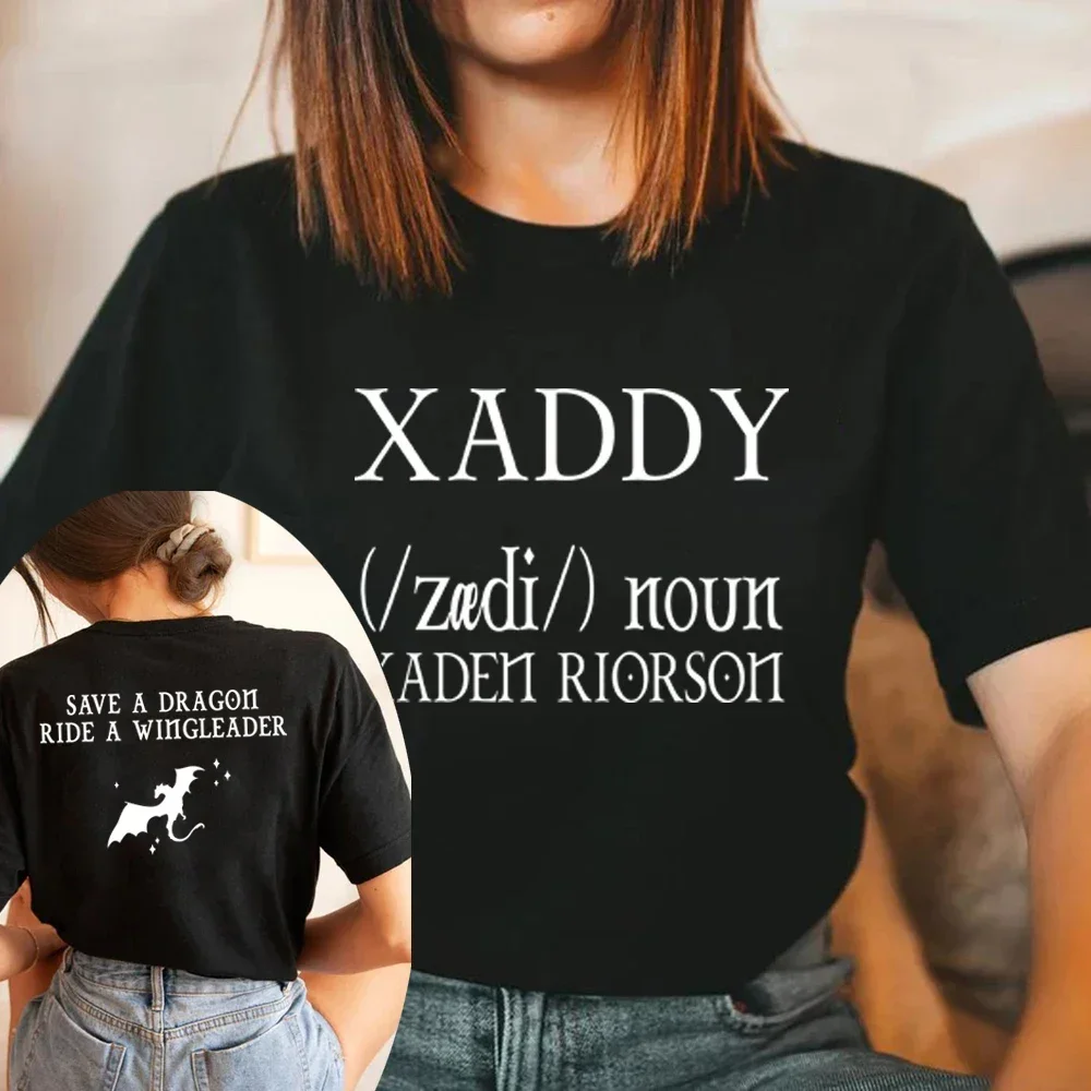 Save A Dragon Ride A Wingleader T-Shirt Fantasy Bookish Shirts Unisex Short Sleeve Casual Graphic T Shirts Xaddy Riorson Tshirt