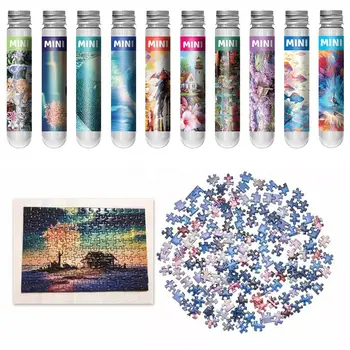 Puzzles créatifs de peinture à l'huile pour adultes et enfants, mini jeu de puzzle, jeu de décompression de tube à essai, cadeaux, 150 pièces par ensemble