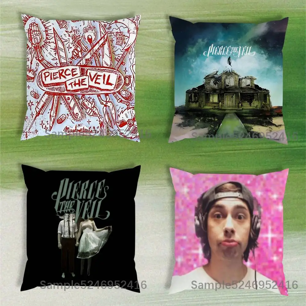 P-Pierce The Veil Music Pillow Case Cover Square Sofa With For Pattern Comfortable Cushion suitable Of Room