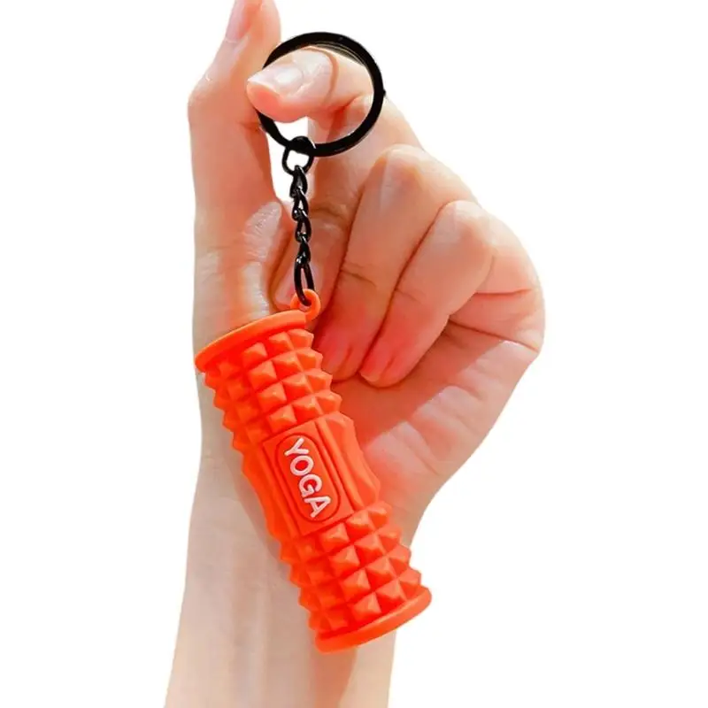 A52E Mini-Yoga-Schaumstoffroller-Schlüsselanhänger für Fitnessstudio-Enthusiasten und Yoga-Liebhaber. Robustes aus PVC-Material – Detail 7