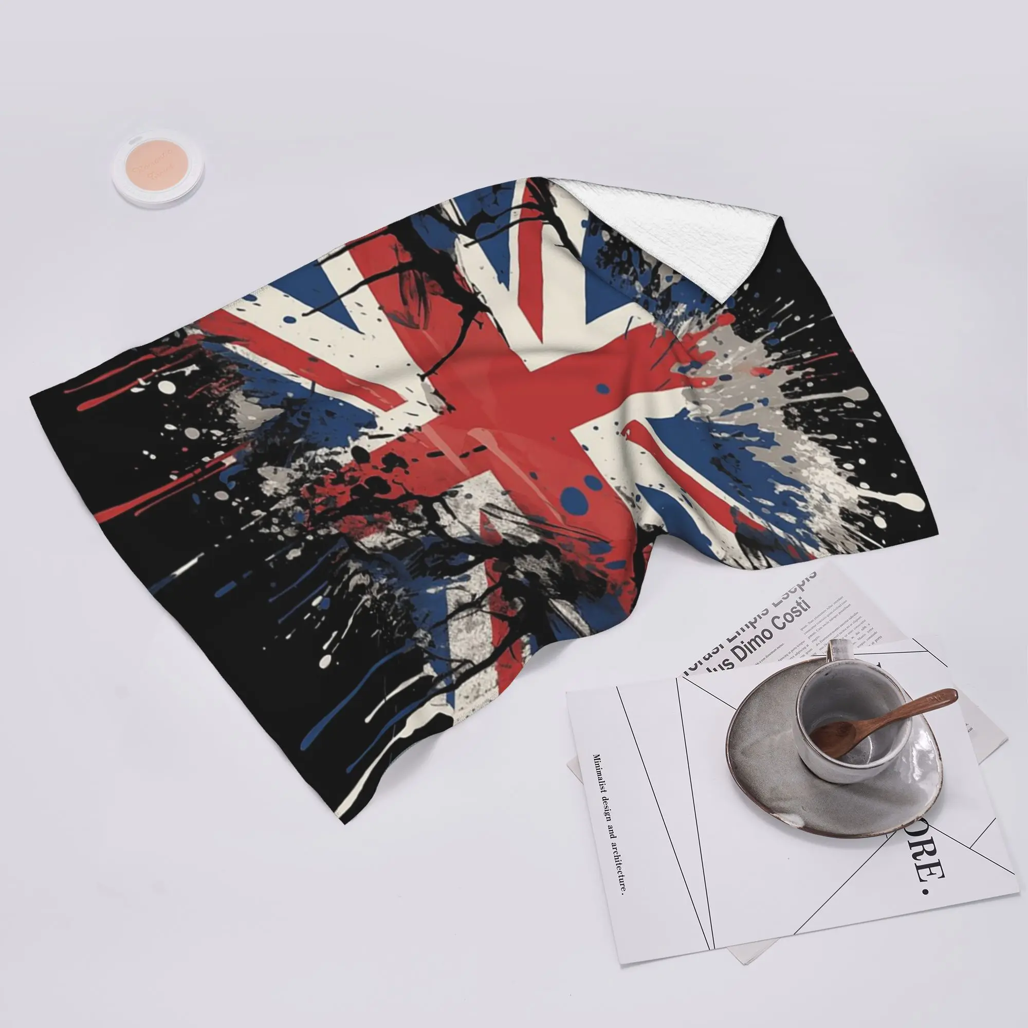 Custom Union Jack Flag Of The UK Soft Face Towel Quick Dry Pool Bath Cotton Towels Breathable