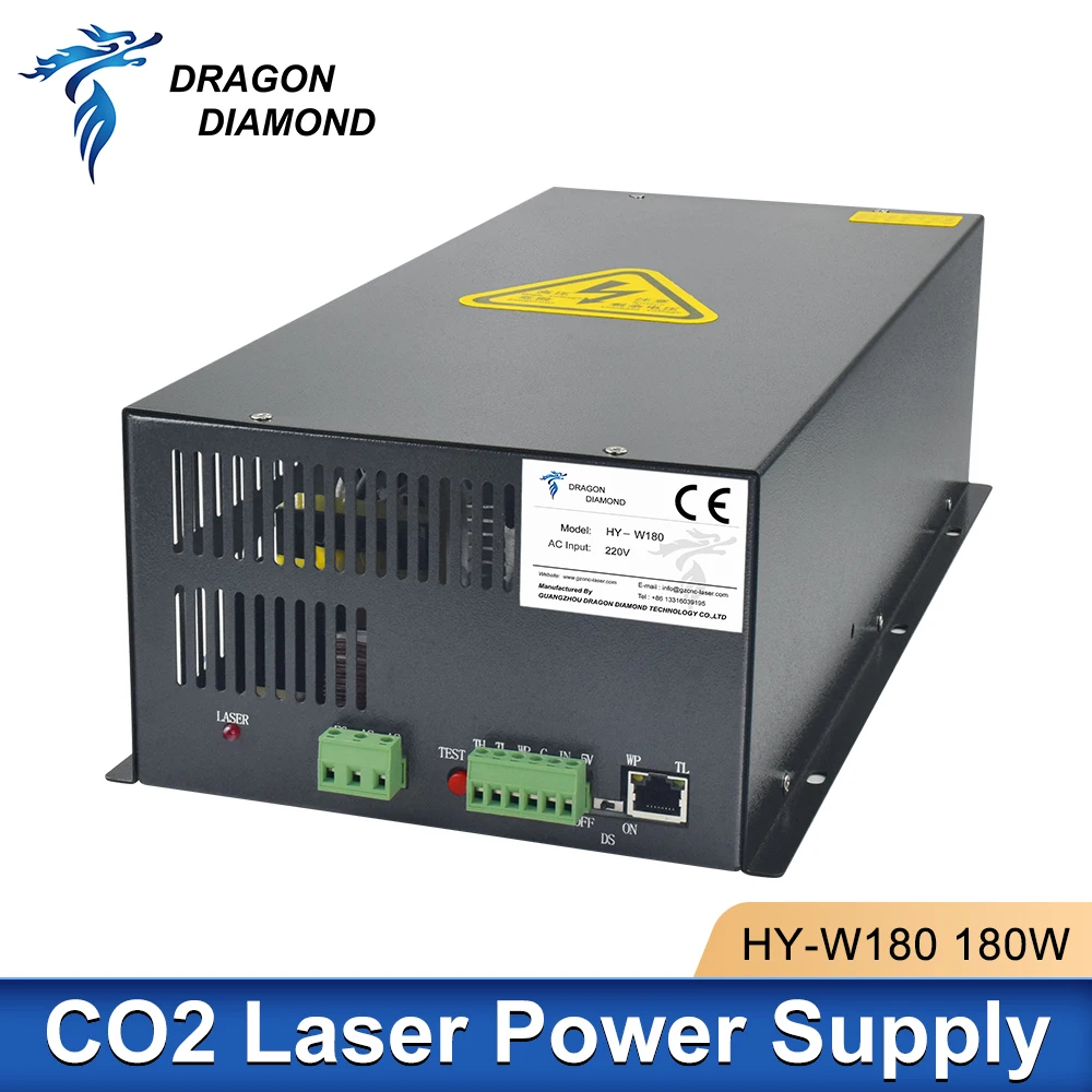 

Original 150-180W Co2 Laser Power Supply AC90-250V HY-W180 for CO2 Laser Engraving Cutting Machine For 150-180W Laser Tube