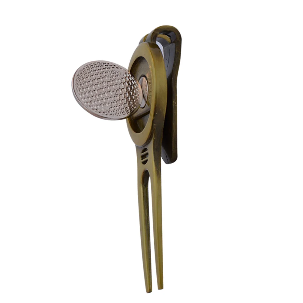 

2 Pcs Divot Repair Machine Green Fork Tool Ball Marker Pitch Accessories