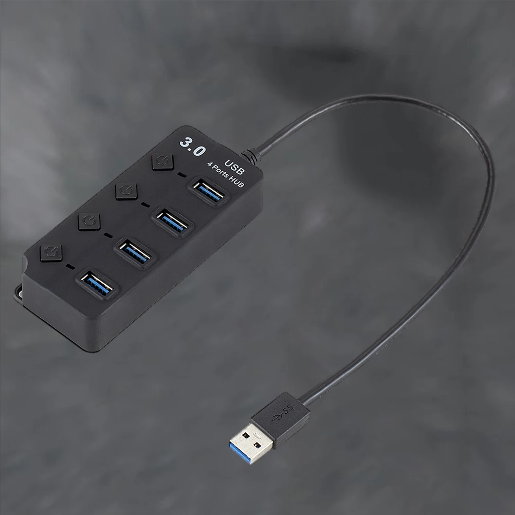 

4 Ports USB Hub 3.0 Divider Independent Switch High-Speed Data Transfer for Computer Laptop Pc Tablet USB Splitter Adapter