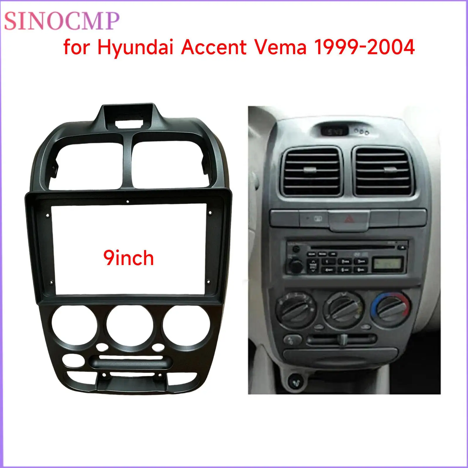 

9" Car radio Fascia Frame Panel Dashboard Trim For Hyundai Verna Accent 00-05 Dashboard Stereo Car DVD Frame In-dash Kits