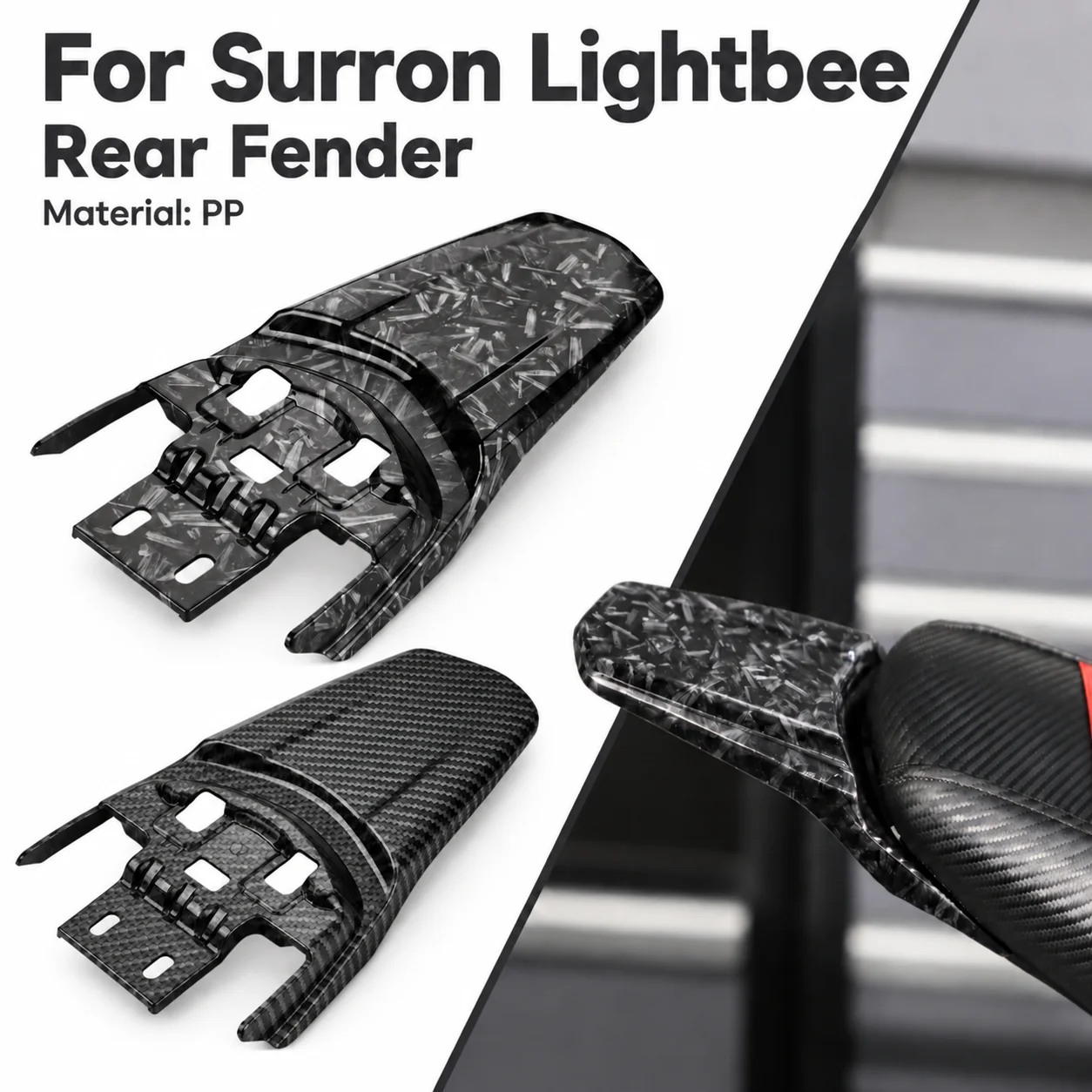 Rear Mudguards Fender Ebike For Sur-Ron Surron S X Off-Road Electric Cross-country Dirt Bike Imitation Carbon Fiber Motorcycle