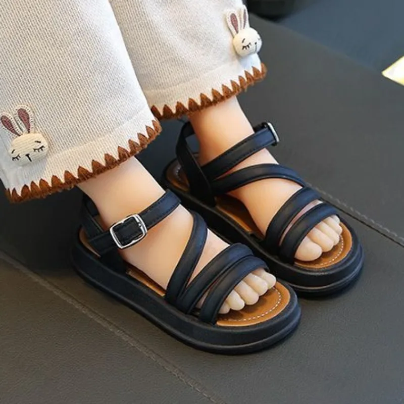 

Girls Roman High-top Sandals 2025 New Children's Summer Sandals Open-toe Cut-outs Kids Fashion Causal Anti Slip Cute Beach Shoes