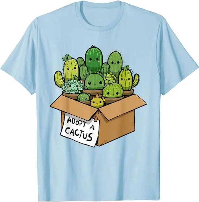 Cactus Shirt Adopt A  Succulent Plant Cacti Botanical T-ShirtAnime Pattern Clothing Y2K SummerUnisex T-shirts for Men Wome