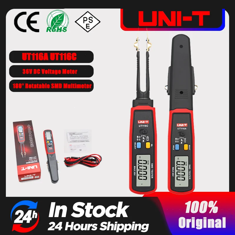 UNI-T UT116A UT116C SMD Multimeter Auto Range Resistance Capacitance Diode(RCD) LED Zener DCV Continuity Battery Tester Meter