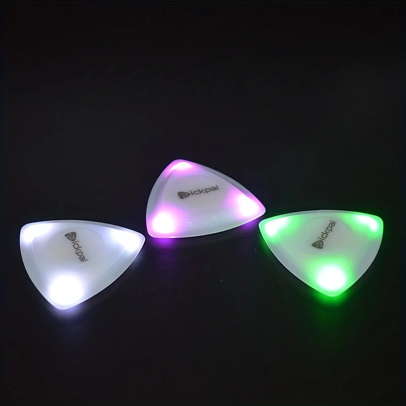 Auto LED Glowing Guitar Picks - Dazzling Colourful Illuminated Guitar Plectrum For Acoustic Electric and Bass Guitar