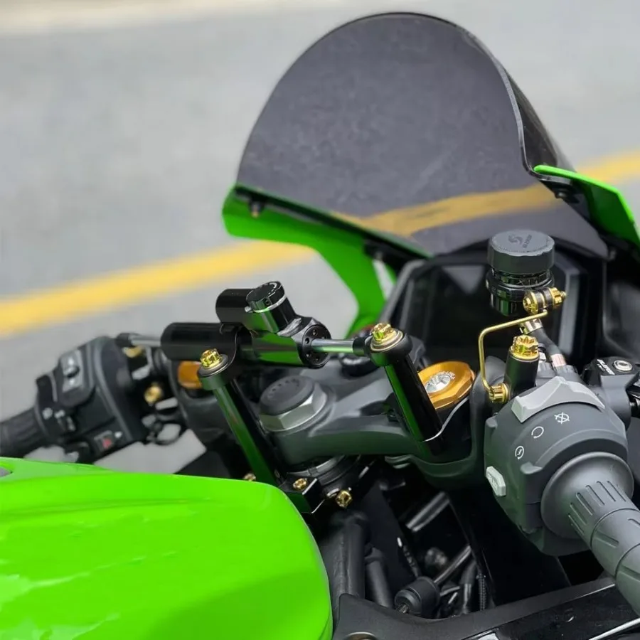 ل ZX4R ZX4RR ZX25R 2024 اكسسوارات المثبط التوجيه المثبط دراجة نارية التوجيه المثبط الجبهة استقرار قوس تصاعد عدة Z