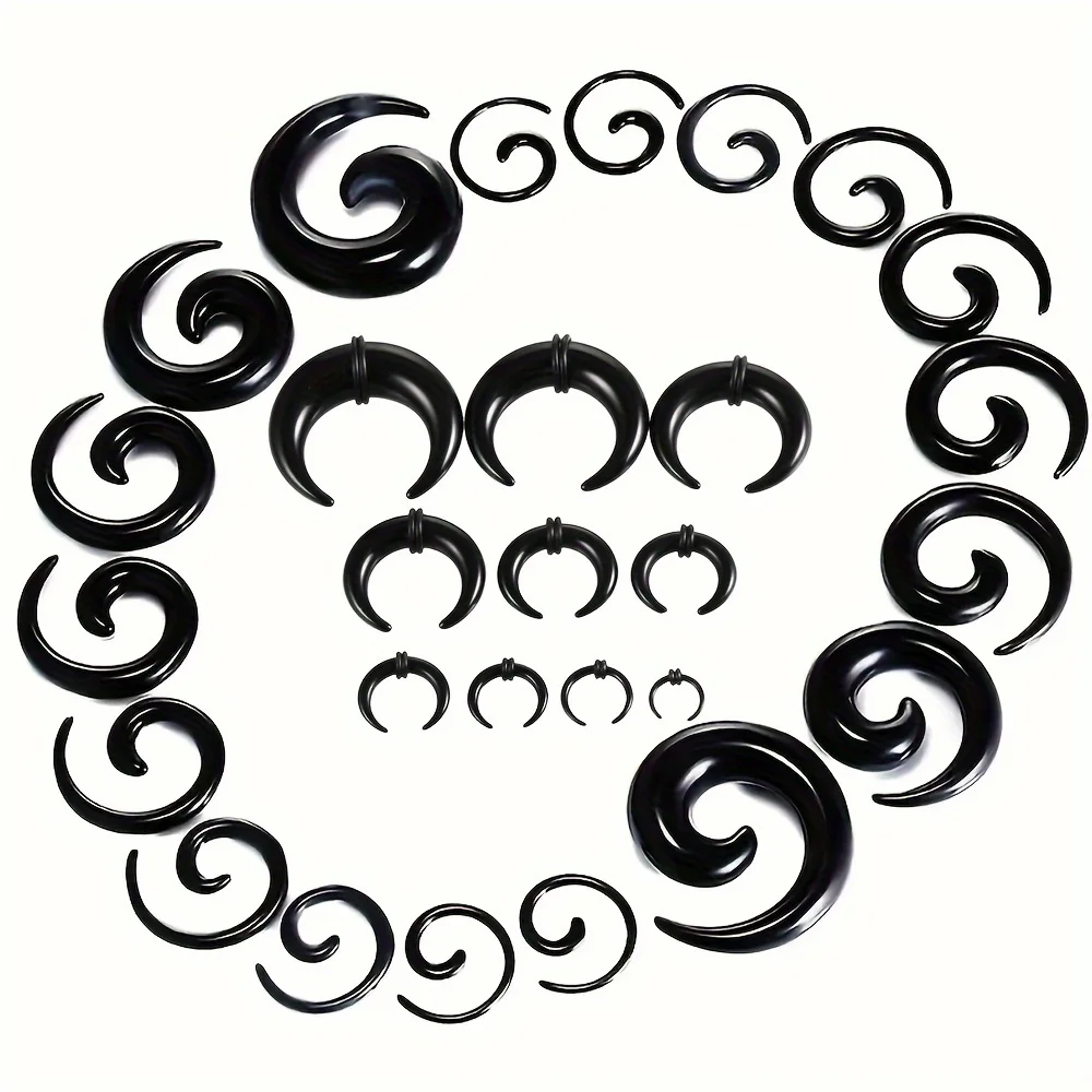 2pcs/6pcs sexi Sztrájktörő akril contours Csiga Szamárfül Design Fül Tömeg tapers plugs Alagút expanders Nyilalló ékszer méret 1.6-10mm