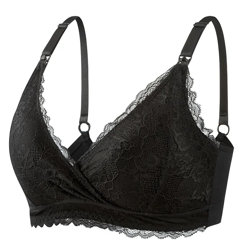 Nuovo maternità in pizzo di cotone sottile croce reggiseno per allattamento pulsante frontale biancheria intima per allattamento reggiseno per allattamento senza ferretto