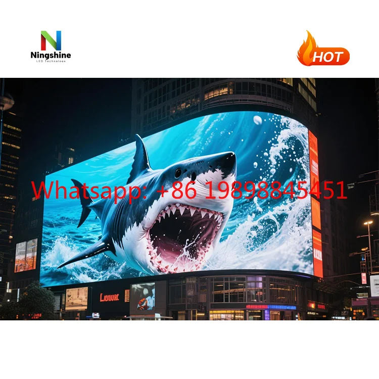 Ningshine P1.95 500x500mm Outdoor 3D Curved LED Screen Fixed Giant HD Naked-Eye Video Wall IP66 HDR10+