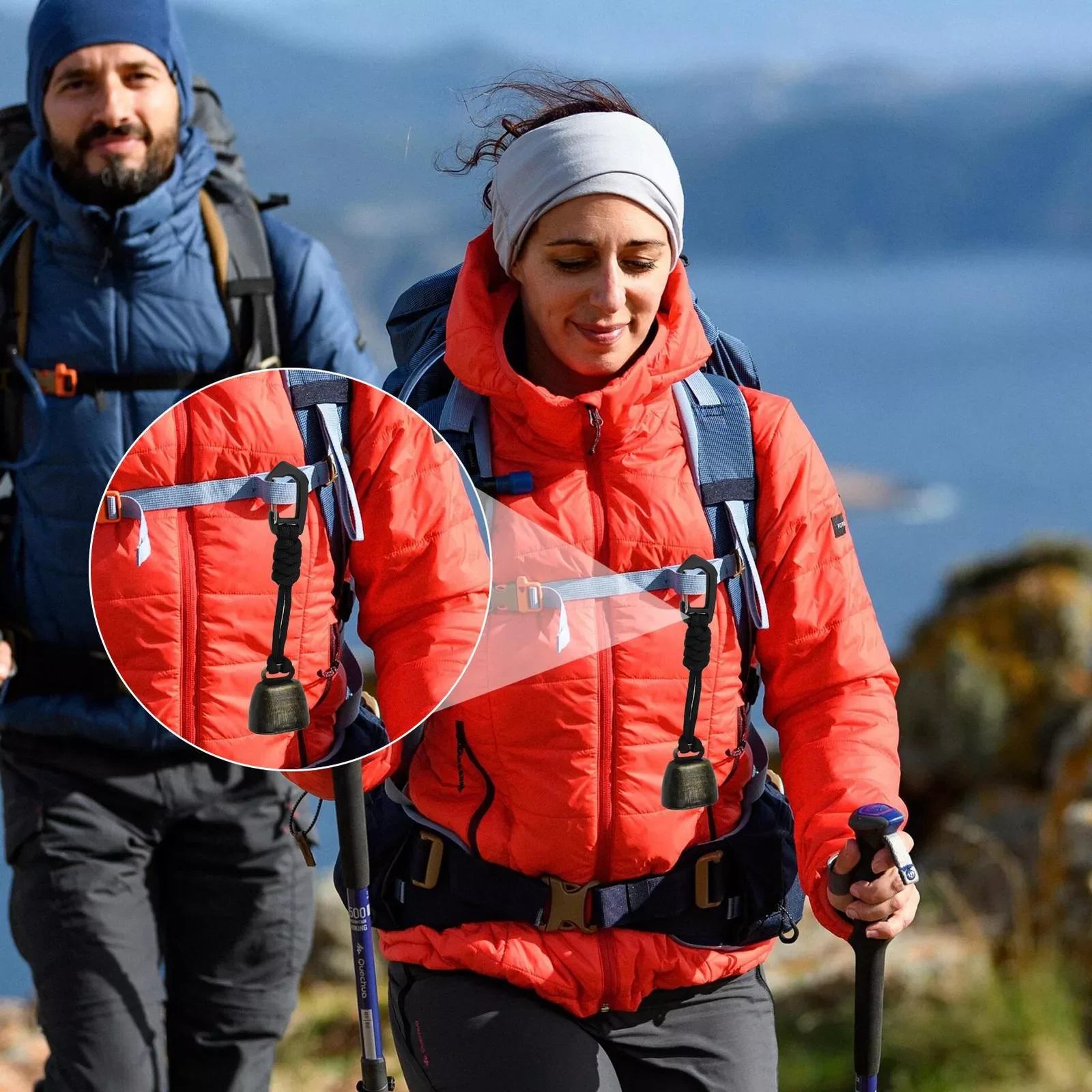 جرس الدب بصوت عال جرس معدني للتخييم حماية قلادة جرس التخييم أجراس الطوارئ للبقاء على قيد الحياة الصيد تسلق المشي لمسافات طويلة في الهواء الطلق