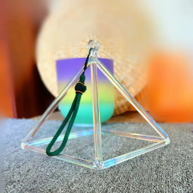 Crystal Singing Pyramid 6/8/10 Inch Sound Healing Quartz Pyramids Yoga Meditation Percussion Instrument Musical Instruments