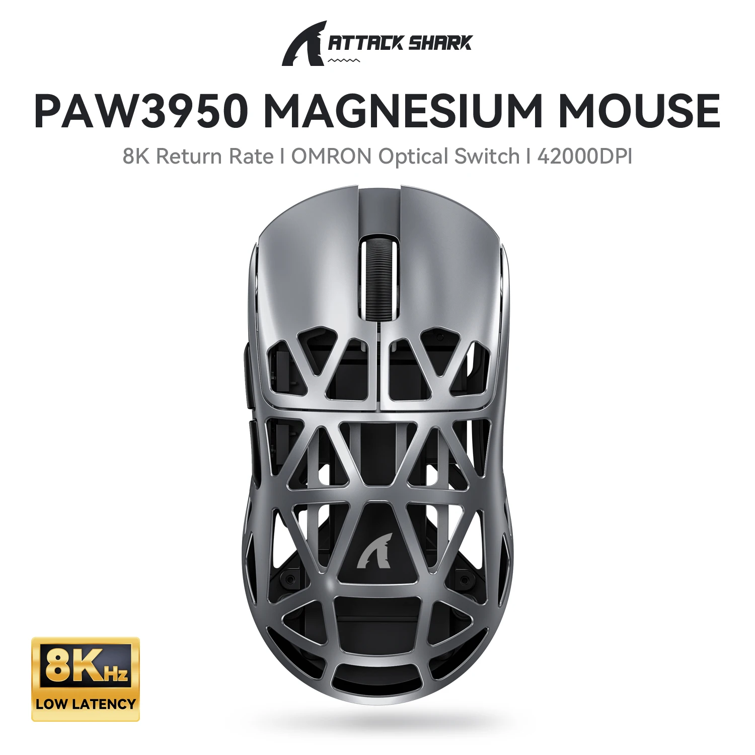 

Беспроводная мышь Attack Shark R2 из магниевого сплава PAW3950, легкая игровая киберспортивная Bluetooth-трехрежимная игровая офисная мышь 8k