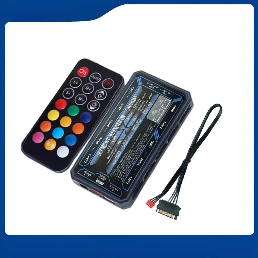 PC Case Fan Hub RGB Controller For HJKJ Multi Port Light Strip Sync Adapter Thermal Cooling Desktop Management