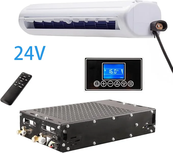 TELCOOL 24V Air Conditioner, Ultra-thin Bottom RV AC Unit/Silent DC Air Conditioner for RVs,Trailers,Construction Vehicles,Vans