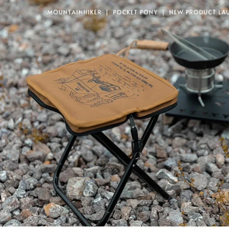 

New Outdoor Folding Fishing Stool Camping Portable Stool Hiking Pocket Stool Oxford Cloth Chair