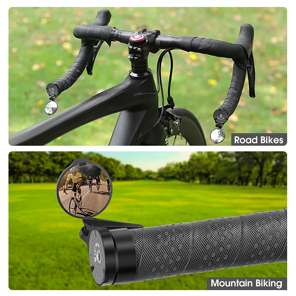 

Bicycle Rearview Mirror Convex Rotate MTB Bike Rearview Mirror Clear Handlebar End Portable Accessories for Outdoor Equipment